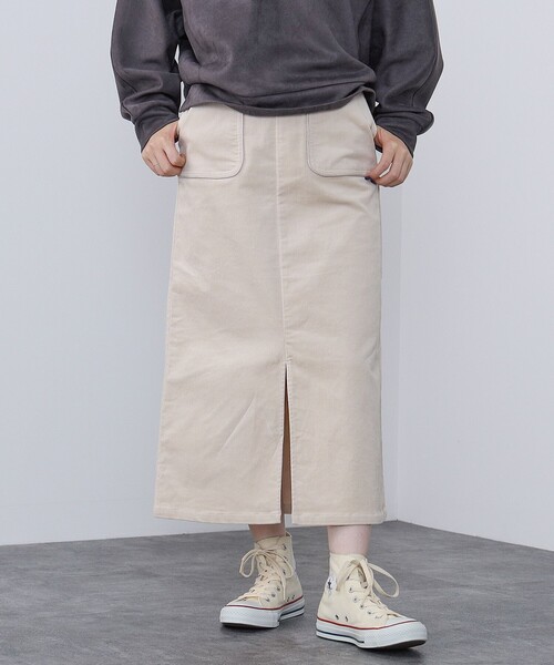 BEAMS HEART（ビームスハート）の「BEAMS HEART / 細コーデュロイ タイトロングスカート（スカート・レディース・パープル系その他5/ホワイト系その他5/ブラック・SMALL/MEDIUM）」の7枚目の写真