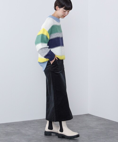 BEAMS HEART（ビームスハート）の「BEAMS HEART / 細コーデュロイ タイトロングスカート（スカート・レディース・パープル系その他5/ホワイト系その他5/ブラック・SMALL/MEDIUM）」の9枚目の写真