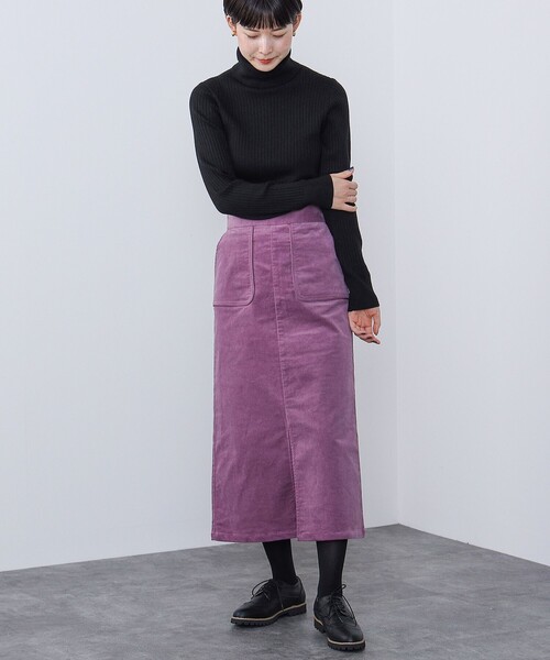BEAMS HEART（ビームスハート）の「BEAMS HEART / 細コーデュロイ タイトロングスカート（スカート・レディース・パープル系その他5/ホワイト系その他5/ブラック・SMALL/MEDIUM）」の12枚目の写真