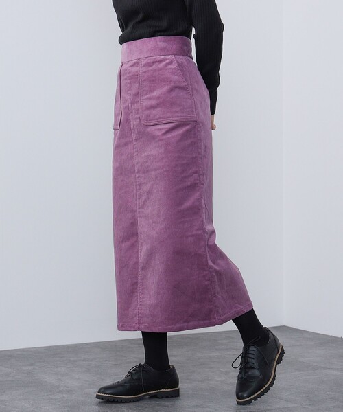 BEAMS HEART（ビームスハート）の「BEAMS HEART / 細コーデュロイ タイトロングスカート（スカート・レディース・パープル系その他5/ホワイト系その他5/ブラック・SMALL/MEDIUM）」の14枚目の写真