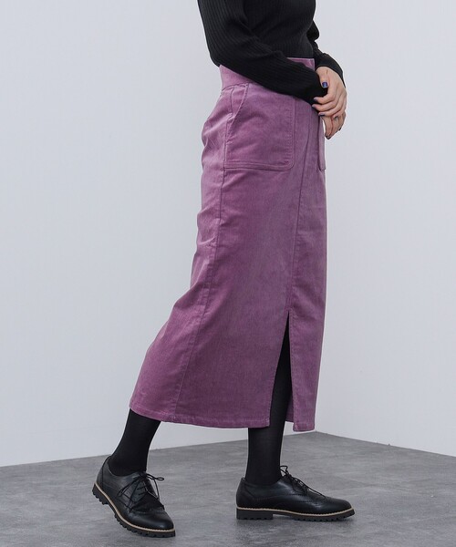 BEAMS HEART（ビームスハート）の「BEAMS HEART / 細コーデュロイ タイトロングスカート（スカート・レディース・パープル系その他5/ホワイト系その他5/ブラック・SMALL/MEDIUM）」の15枚目の写真