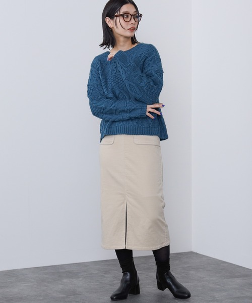 BEAMS HEART（ビームスハート）の「BEAMS HEART / 細コーデュロイ タイトロングスカート（スカート・レディース・パープル系その他5/ホワイト系その他5/ブラック・SMALL/MEDIUM）」の21枚目の写真