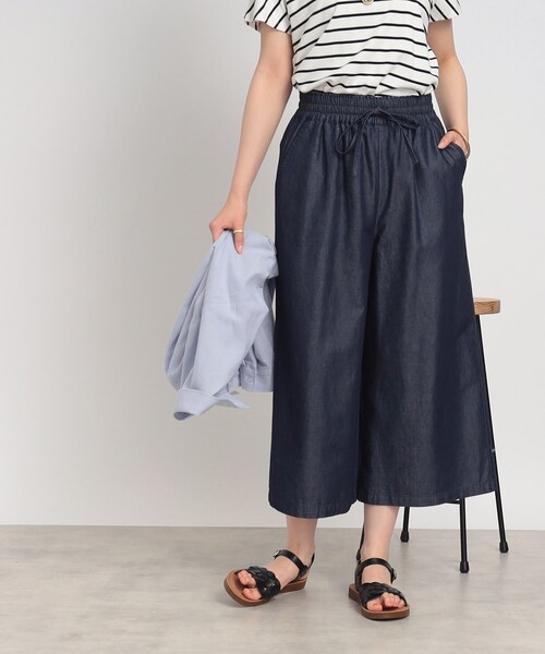 SHOO・LA・RUE（シューラルー）の「◆楽してすっきり！柔らかデニム イージーワイドパンツ（その他パンツ・レディース・ブルー/ダークネイビー・02/03）」の6枚目の写真