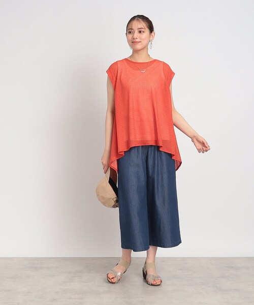 SHOO・LA・RUE（シューラルー）の「◆楽してすっきり！柔らかデニム イージーワイドパンツ（その他パンツ・レディース・ブルー/ダークネイビー・02/03）」の22枚目の写真