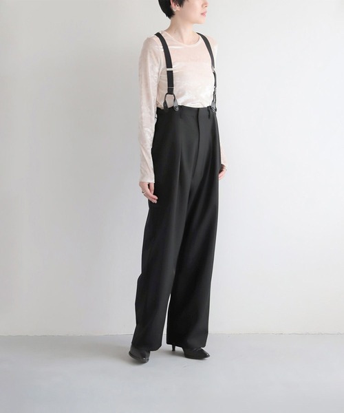 LEPSIM（レプシィム）の「【FOR I SERIES】サスペンダーパンツ　964334（その他パンツ・レディース・グレー/ブラック・FREE）」の4枚目の写真