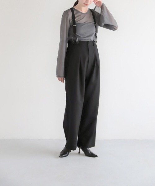 LEPSIM（レプシィム）の「【FOR I SERIES】サスペンダーパンツ　964334（その他パンツ・レディース・グレー/ブラック・FREE）」の7枚目の写真