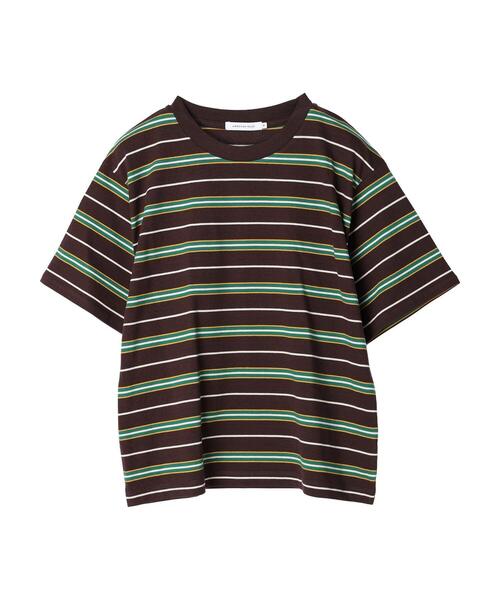 AMERICAN HOLIC(アメリカンホリック)の「半袖マルチボーダーカットプルオーバー(Tシャツ/カットソー・レディース・アイボリー/ブラウン・M/L)」の16枚目の写真