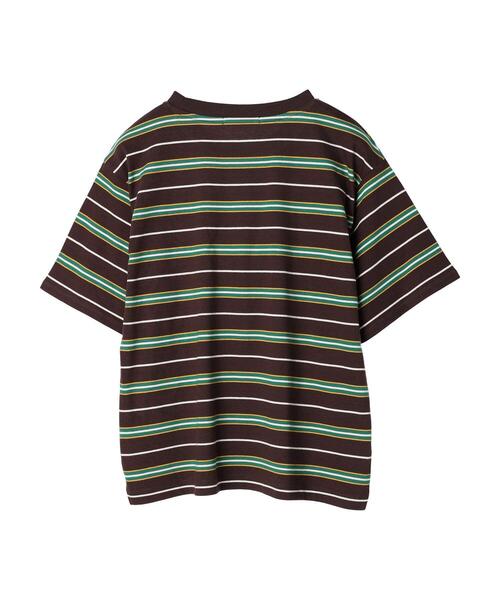 AMERICAN HOLIC(アメリカンホリック)の「半袖マルチボーダーカットプルオーバー(Tシャツ/カットソー・レディース・アイボリー/ブラウン・M/L)」の17枚目の写真