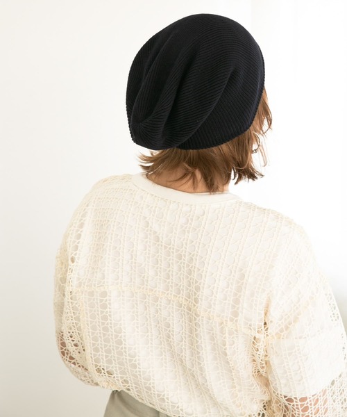 KBF（ケイビーエフ）の「ニットビーニー（ニットキャップ/ビーニー・レディース・ベージュ/ネイビー・ONE）」の13枚目の写真
