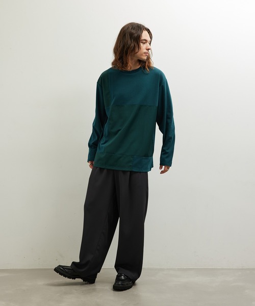 JUNRED(ジュンレッド)の「異素材ブロック切り替えロンT(Tシャツ/カットソー・メンズ・ベージュ系その他/ネイビー/ダークグリーン・M/LL/L)」の10枚目の写真