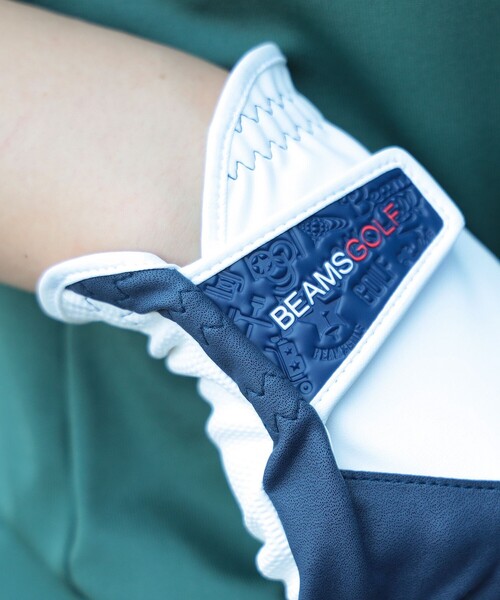 UNISEX〉 BEAMS GOLF / エンボスロゴ バイカラー グローブ（右手