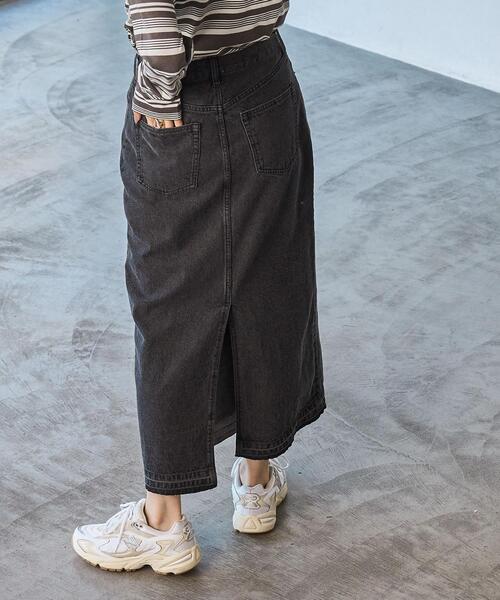 coen（コーエン）の「Aラインデニムスカート（デニムスカート・レディース・ブラック/コバルトブルー・M/L）」の5枚目の写真