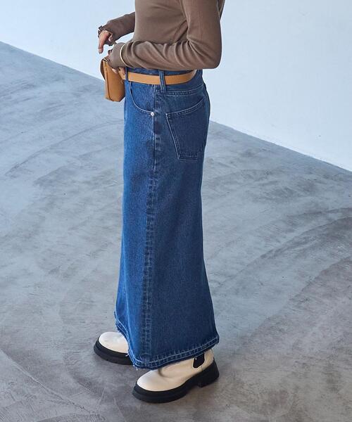 coen（コーエン）の「Aラインデニムスカート（デニムスカート・レディース・ブラック/コバルトブルー・M/L）」の12枚目の写真