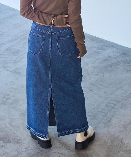 coen（コーエン）の「Aラインデニムスカート（デニムスカート・レディース・ブラック/コバルトブルー・M/L）」の13枚目の写真