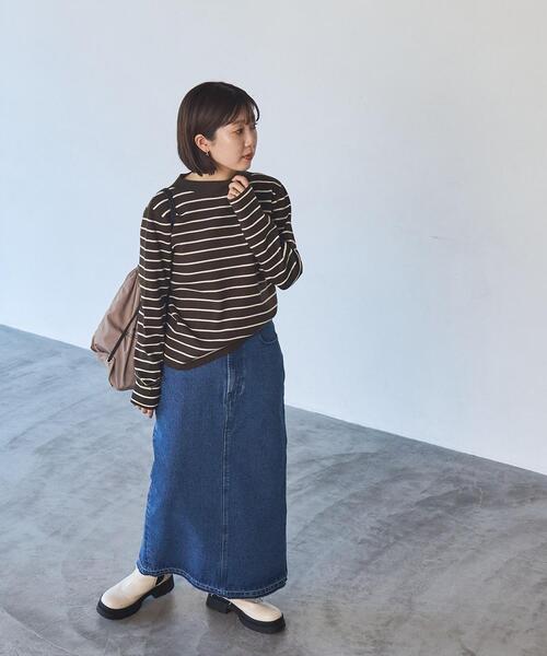 coen（コーエン）の「Aラインデニムスカート（デニムスカート・レディース・ブラック/コバルトブルー・M/L）」の14枚目の写真