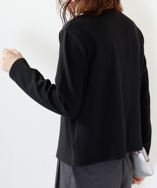 Anna Nicola(アンナニコラ)の「Anna Nicola ダンボールスナップカーディガン(カーディガン/ボレロ・レディース・ブルー/ブラック/モスグリーン/レッド/パープル/キャメル・38)」の20枚目の写真