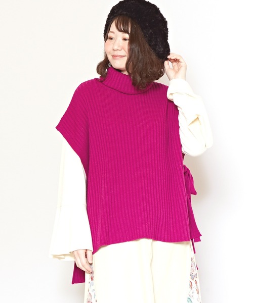 チャイハネ（チャイハネ）の「【チャイハネ】ルティアニットトップス（ニット/セーター・レディース・カーキ/オレンジ/ネイビー/ピンク/ホワイト/イエロー・FREE）」の5枚目の写真