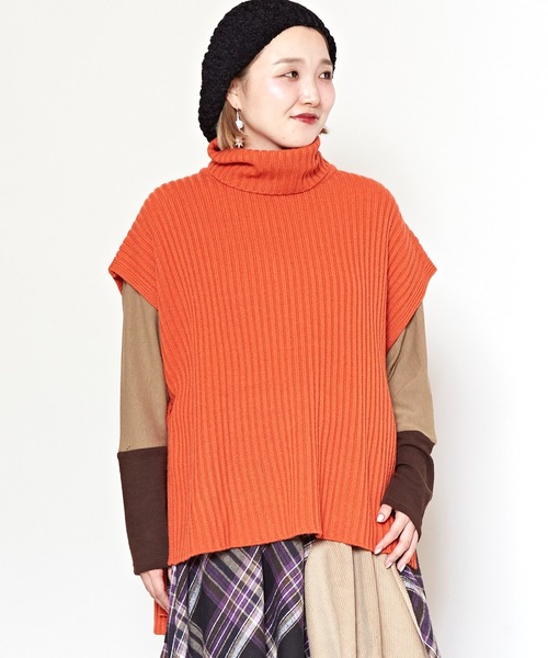 チャイハネ（チャイハネ）の「【チャイハネ】ルティアニットトップス（ニット/セーター・レディース・カーキ/オレンジ/ネイビー/ピンク/ホワイト/イエロー・FREE）」の6枚目の写真
