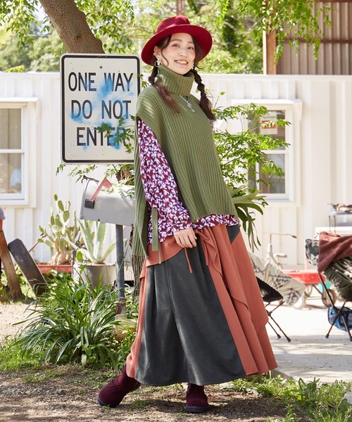 チャイハネ（チャイハネ）の「【チャイハネ】ルティアニットトップス（ニット/セーター・レディース・カーキ/オレンジ/ネイビー/ピンク/ホワイト/イエロー・FREE）」の14枚目の写真