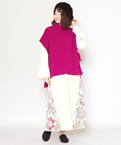 チャイハネ（チャイハネ）の「【チャイハネ】ルティアニットトップス（ニット/セーター・レディース・カーキ/オレンジ/ネイビー/ピンク/ホワイト/イエロー・FREE）」の22枚目の写真