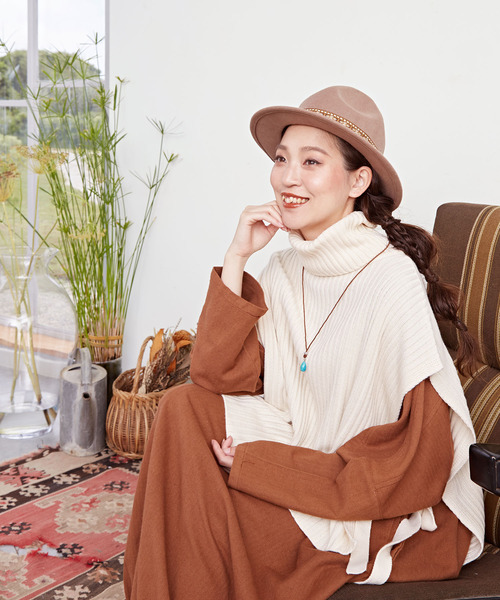 チャイハネ（チャイハネ）の「【チャイハネ】ルティアニットトップス（ニット/セーター・レディース・カーキ/オレンジ/ネイビー/ピンク/ホワイト/イエロー・FREE）」の8枚目の写真