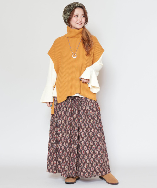 チャイハネ（チャイハネ）の「【チャイハネ】ルティアニットトップス（ニット/セーター・レディース・カーキ/オレンジ/ネイビー/ピンク/ホワイト/イエロー・FREE）」の10枚目の写真