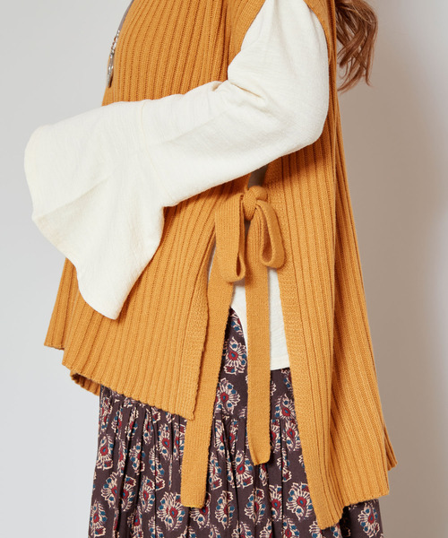 チャイハネ（チャイハネ）の「【チャイハネ】ルティアニットトップス（ニット/セーター・レディース・カーキ/オレンジ/ネイビー/ピンク/ホワイト/イエロー・FREE）」の12枚目の写真