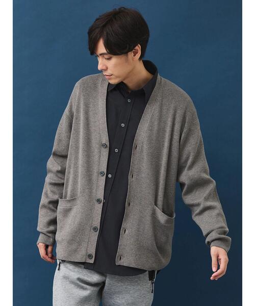 CRAFT STANDARD BOUTIQUE(クラフトスタンダードブティック)の「ブレンデッドヤーンVネックカーディガン(カーディガン/ボレロ・メンズ・ダークネイビー/ブラック/グレイッシュベージュ・L/M/XL)」の5枚目の写真
