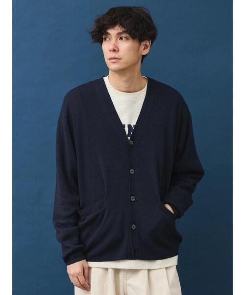 CRAFT STANDARD BOUTIQUE(クラフトスタンダードブティック)の「ブレンデッドヤーンVネックカーディガン(カーディガン/ボレロ・メンズ・ダークネイビー/ブラック/グレイッシュベージュ・L/M/XL)」の6枚目の写真