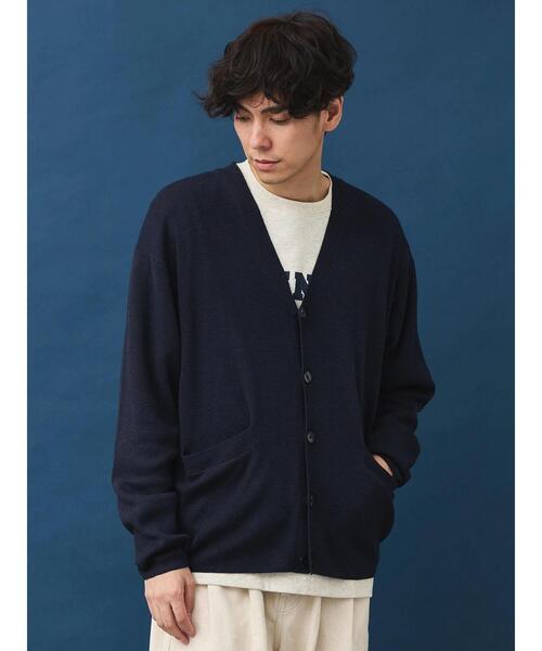 CRAFT STANDARD BOUTIQUE(クラフトスタンダードブティック)の「ブレンデッドヤーンVネックカーディガン(カーディガン/ボレロ・メンズ・ダークネイビー/ブラック/グレイッシュベージュ・L/M/XL)」の7枚目の写真