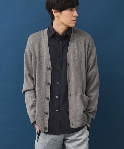 CRAFT STANDARD BOUTIQUE(クラフトスタンダードブティック)の「ブレンデッドヤーンVネックカーディガン(カーディガン/ボレロ・メンズ・ダークネイビー/ブラック/グレイッシュベージュ・L/M/XL)」の3枚目の写真