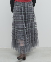 レースチュールティアードスカート