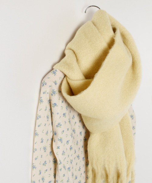 ALWAYS GOOD TIME（オルウェイズグッドタイム）の「大判ボリュームマフラー ブロックチェック/無地（マフラー・レディース・イエロー系/グリーン系/ブルー系/ローズ系/オレンジ系/ネイビー系/キャメル/ピンク系/ライトベージュ/ミント/パープル/オフホワイト/グレー/ライトイエロー/グレイッシュベージュ/ライトピンク・FREE）」の10枚目の写真