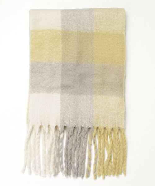 ALWAYS GOOD TIME（オルウェイズグッドタイム）の「大判ボリュームマフラー ブロックチェック/無地（マフラー・レディース・イエロー系/グリーン系/ブルー系/ローズ系/オレンジ系/ネイビー系/キャメル/ピンク系/ライトベージュ/ミント/パープル/オフホワイト/グレー/ライトイエロー/グレイッシュベージュ/ライトピンク・FREE）」の19枚目の写真