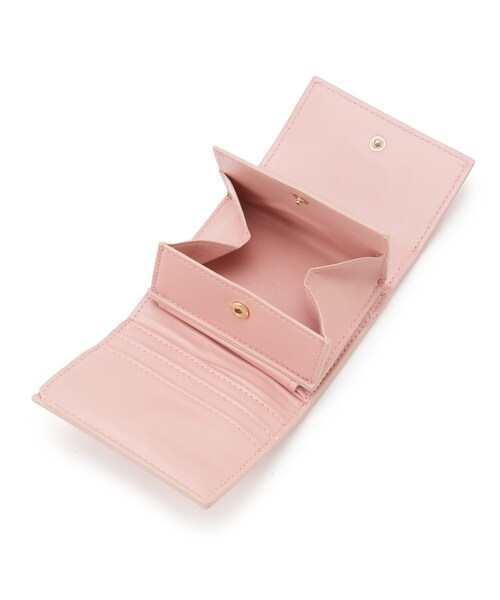 Ober Tashe(オーバータッシェ)の「リボン ビジュー ボックスコイン3ツ折財布 三つ折り財布 ミニ財布 ミニウォレット(財布・レディース・アイボリー/ピンク系/ブラック・FREE)」の7枚目の写真