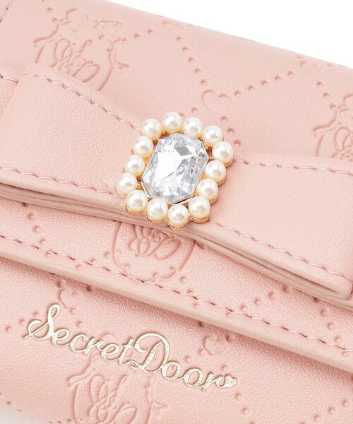 Ober Tashe(オーバータッシェ)の「リボン ビジュー ボックスコイン3ツ折財布 三つ折り財布 ミニ財布 ミニウォレット(財布・レディース・アイボリー/ピンク系/ブラック・FREE)」の8枚目の写真