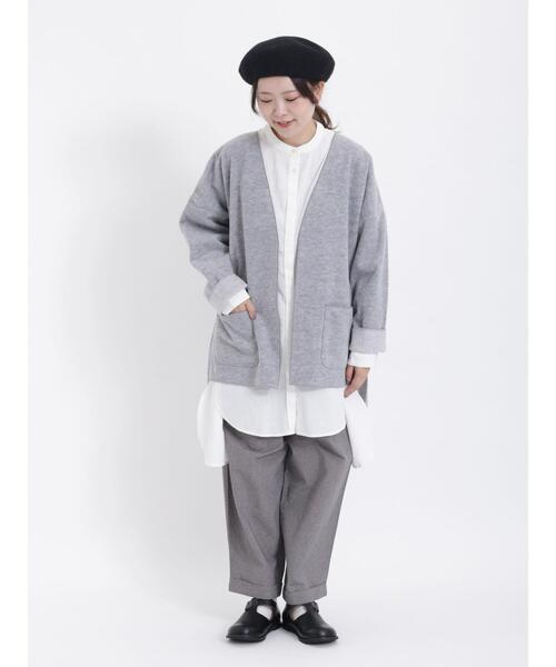 Samansa Mos2（サマンサ モスモス）の「TRシャギートッパージャケット（ノーカラージャケット・レディース・ブラウン/チャコールグレー/グレー/ベージュ・F）」の14枚目の写真