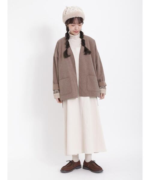 Samansa Mos2（サマンサ モスモス）の「TRシャギートッパージャケット（ノーカラージャケット・レディース・ブラウン/チャコールグレー/グレー/ベージュ・F）」の19枚目の写真