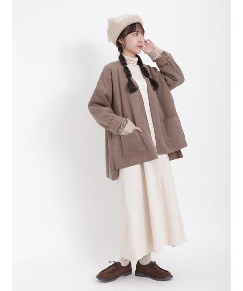 Samansa Mos2（サマンサ モスモス）の「TRシャギートッパージャケット（ノーカラージャケット・レディース・ブラウン/チャコールグレー/グレー/ベージュ・F）」の20枚目の写真
