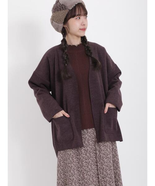 Samansa Mos2（サマンサ モスモス）の「TRシャギートッパージャケット（ノーカラージャケット・レディース・ブラウン/チャコールグレー/グレー/ベージュ・F）」の21枚目の写真