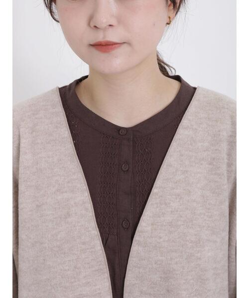 Samansa Mos2（サマンサ モスモス）の「TRシャギートッパージャケット（ノーカラージャケット・レディース・ブラウン/チャコールグレー/グレー/ベージュ・F）」の5枚目の写真