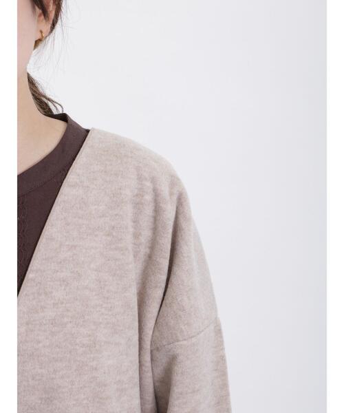 Samansa Mos2（サマンサ モスモス）の「TRシャギートッパージャケット（ノーカラージャケット・レディース・ブラウン/チャコールグレー/グレー/ベージュ・F）」の6枚目の写真