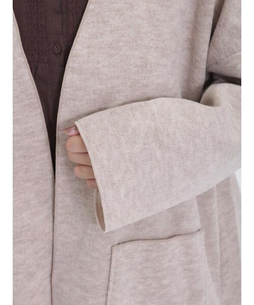 Samansa Mos2（サマンサ モスモス）の「TRシャギートッパージャケット（ノーカラージャケット・レディース・ブラウン/チャコールグレー/グレー/ベージュ・F）」の7枚目の写真