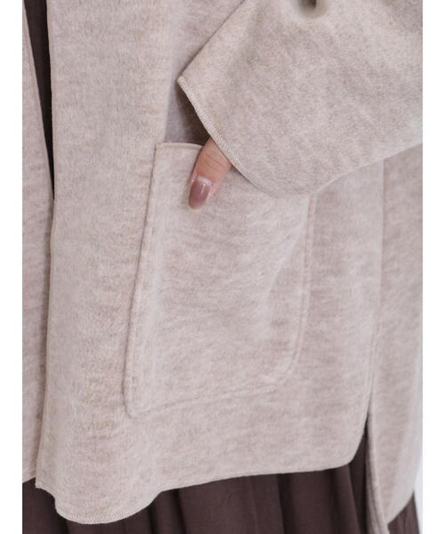 Samansa Mos2（サマンサ モスモス）の「TRシャギートッパージャケット（ノーカラージャケット・レディース・ブラウン/チャコールグレー/グレー/ベージュ・F）」の8枚目の写真