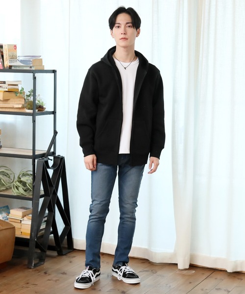 TopIsm（トップイズム）の「オーバーサイズ ヘビーウェイト裏起毛無地 スウェットジップアップパーカー（パーカー・メンズ・オートミール/ブラック/チャコールグレー/杢グレー・L/M/LL）」の17枚目の写真