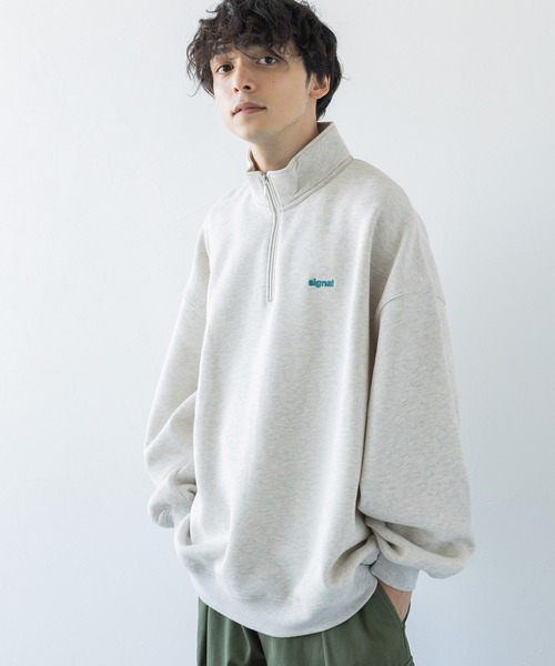 SIGNAL SPORTS（シグナルスポーツ）の「【SIGNAL SPORTS】ワンポイント刺繍/裏起毛スウェットハーフジッププルオーバー（スウェット・メンズ・ホワイト/ブラック/グリーン/ブルー・LARGE/SMALL/MEDIUM）」の16枚目の写真