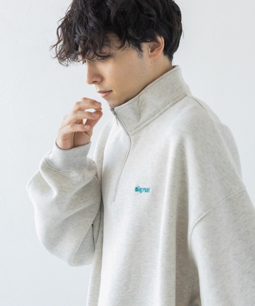 SIGNAL SPORTS（シグナルスポーツ）の「【SIGNAL SPORTS】ワンポイント刺繍/裏起毛スウェットハーフジッププルオーバー（スウェット・メンズ・ホワイト/ブラック/グリーン/ブルー・LARGE/SMALL/MEDIUM）」の17枚目の写真
