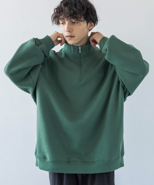 SIGNAL SPORTS（シグナルスポーツ）の「【SIGNAL SPORTS】ワンポイント刺繍/裏起毛スウェットハーフジッププルオーバー（スウェット・メンズ・ホワイト/ブラック/グリーン/ブルー・LARGE/SMALL/MEDIUM）」の21枚目の写真