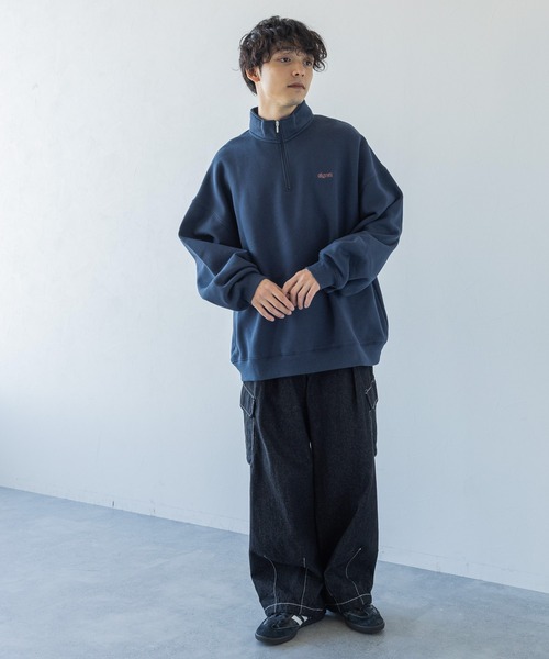 SIGNAL SPORTS（シグナルスポーツ）の「【SIGNAL SPORTS】ワンポイント刺繍/裏起毛スウェットハーフジッププルオーバー（スウェット・メンズ・ホワイト/ブラック/グリーン/ブルー・LARGE/SMALL/MEDIUM）」の14枚目の写真