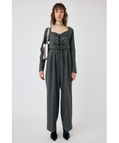 MOUSSY（マウジー）の「LAYERED オールインワン（つなぎ/オールインワン・レディース・杢グレー/ブラック・1/2）」の4枚目の写真